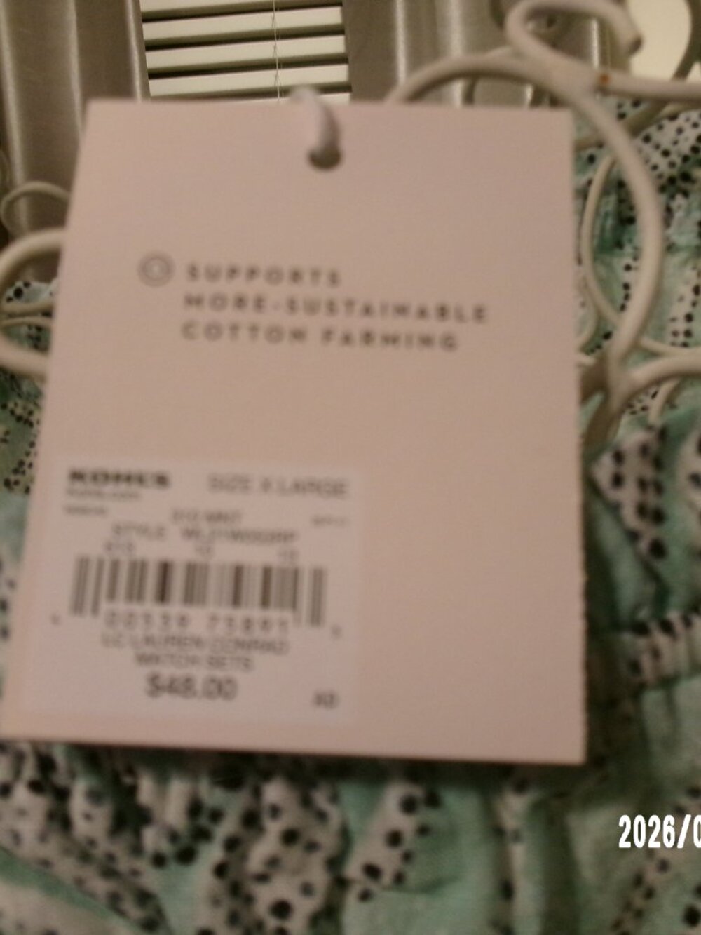 NEW Lauren Conrad LC Womens XL Soft Green White Elastic Long Sleeve Crop Top - Picture 4 of 6